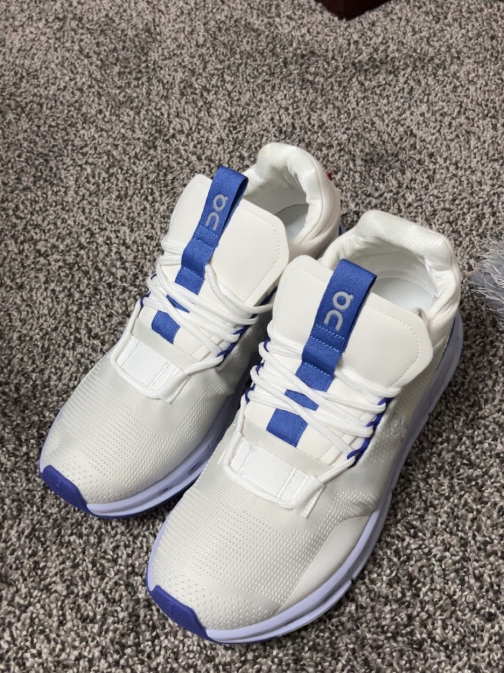 On Running Women's White and Blue Athletic Sneakers